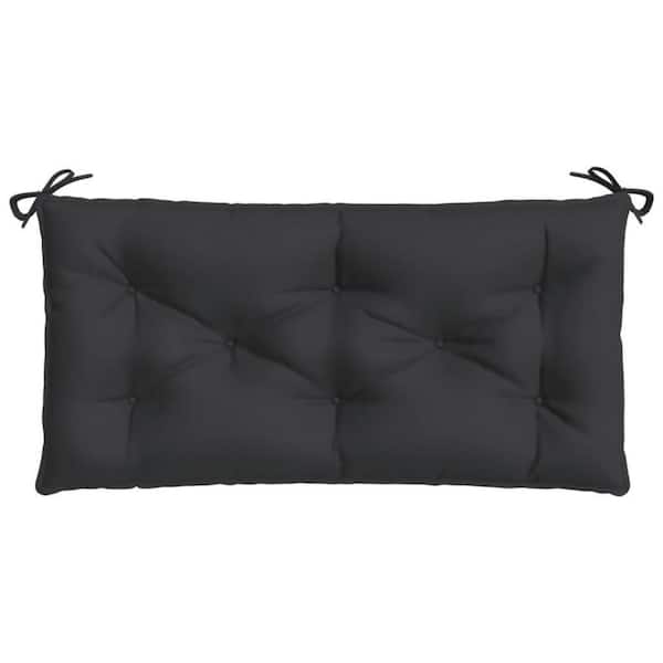 39.4 in. x 19.7 in. Black Rectangular Outdoor Cushion for Bench with Tufted Oxford Fabric