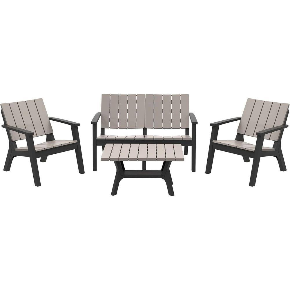 Reviews for NICE C 4Piece HIPS Wood Texture Patio Conversation Seating Set Pg 1 The Home Depot