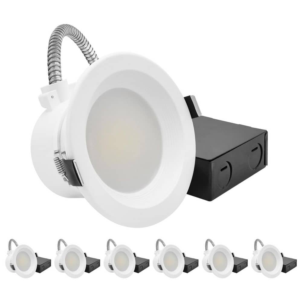 4 In. Integrated LED Commercial Recessed Light, 5CCT, Dimmable, 9W-15W Up to 1350LM IC Rated 120-277V Baffle Trim 6 Pack price history on PriceWatchPro