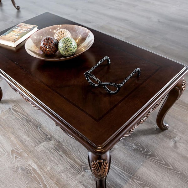 Furniture of America Carter 52 in. Dark Cherry Rectangle Wood