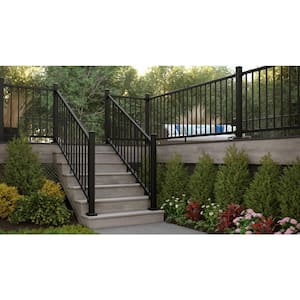 Inspire Railing 32.5 in. H x 4 ft. W Aluminum Black Sand Stair Panel with Brackets