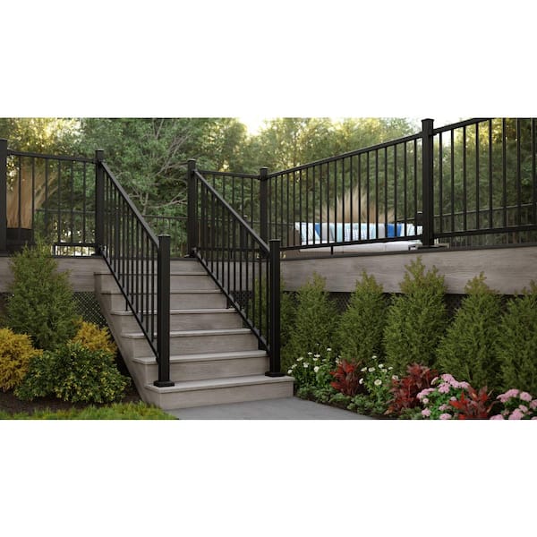 Inspire Railing 32.5 in. H x 4 ft. W Aluminum Black Sand Stair Panel with Brackets