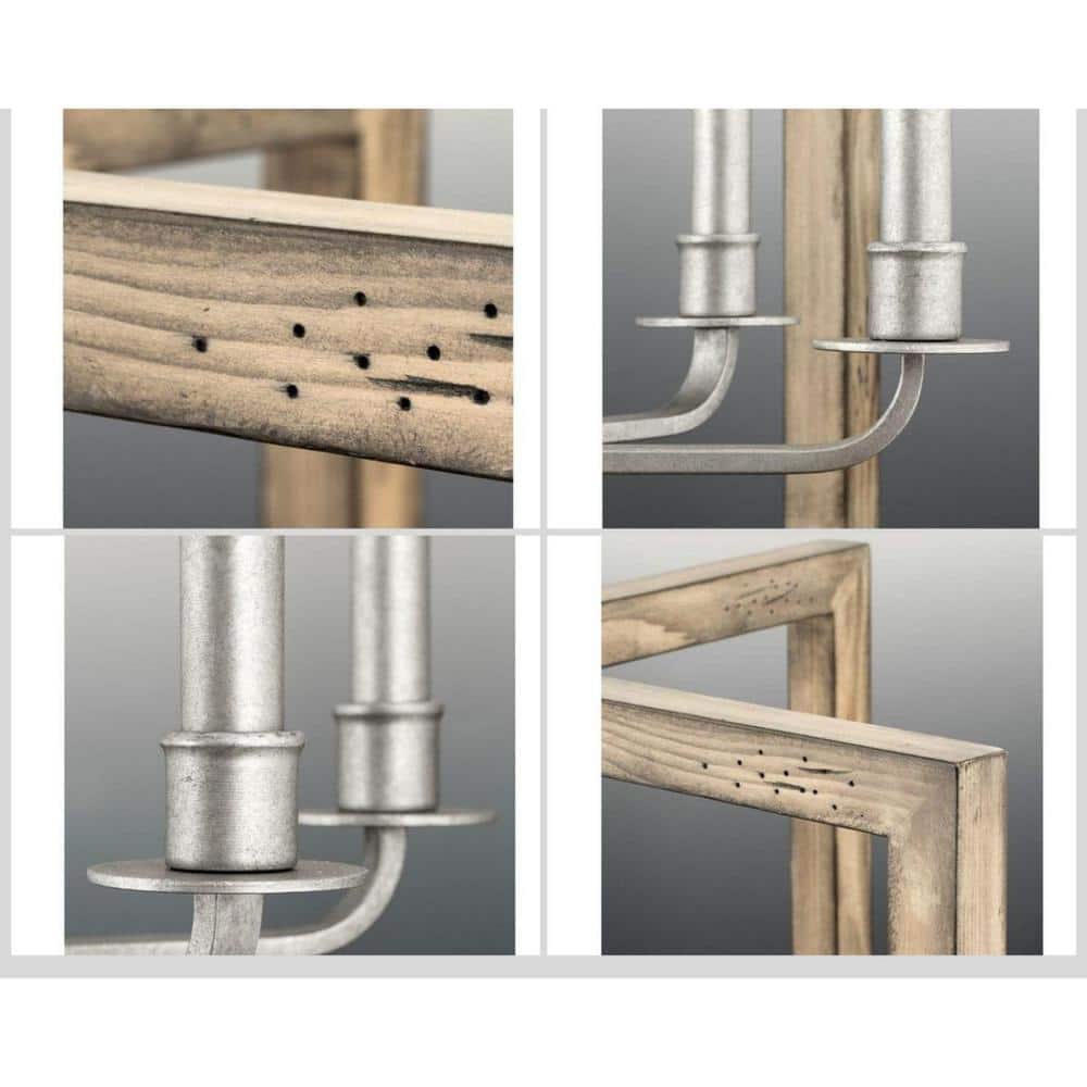 Turnbury 8-Light Galvanized Steel and Wood Chandelier