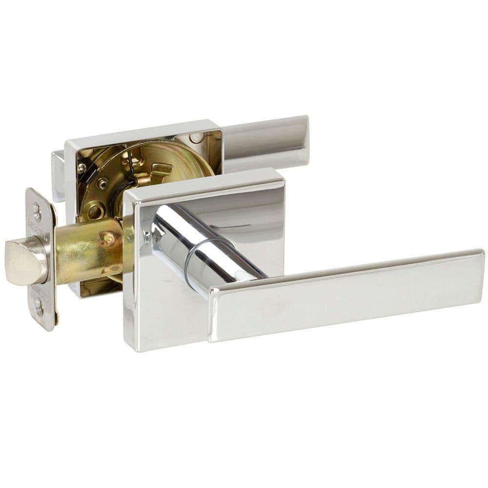 Kira Polished Chrome Bedroom and Bathroom Left Hand Door Handle Door Lock