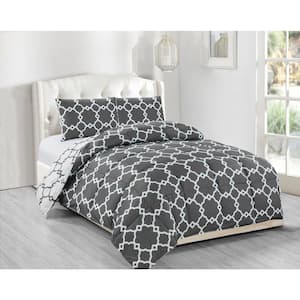 Greyson 3-Piece Grey Full/Queen Comforter Set