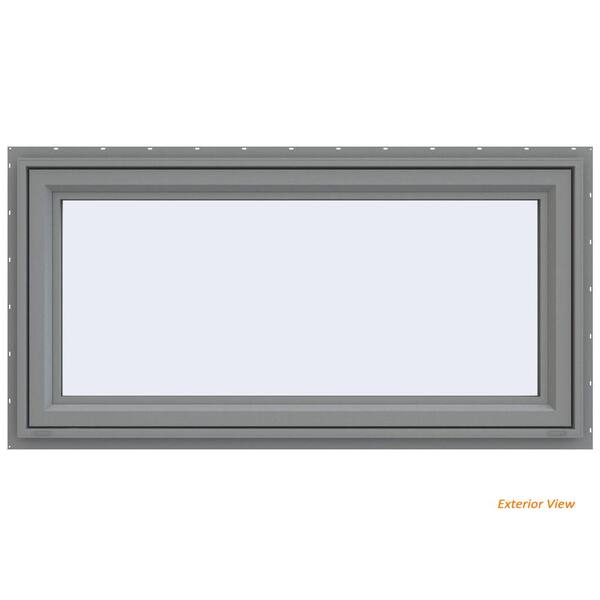 JELD-WEN 47.5 in. x 23.5 in. V-4500 Series Gray Painted Vinyl Awning Window with Fiberglass Mesh Screen