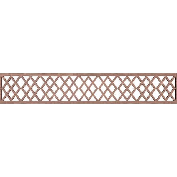 Ekena Millwork Hadley Fretwork 0.375 in. D x 46.625 in. W x 8 in. L Walnut Wood Panel Moulding