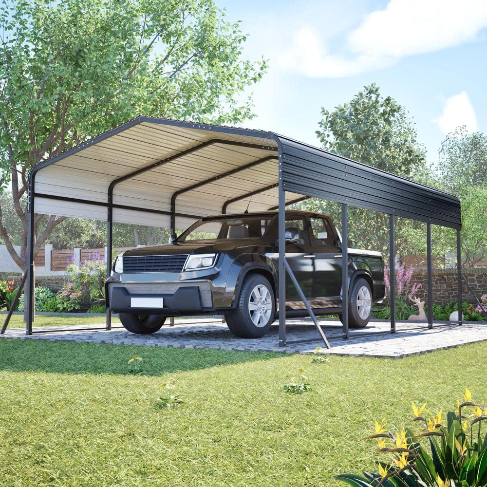 13x20 FT Metal Carport with Reinforced Frame, Galvanized Steel Roof, Heavy-Duty All-Weather Shelter price history on PriceWatchPro