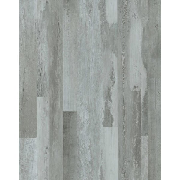 DuraDecor Take Home Sample -Weekend Warrior 7 in. W Arctic Distressed Wood Peel and Stick Luxury Vinyl Plank Wall and Flooring