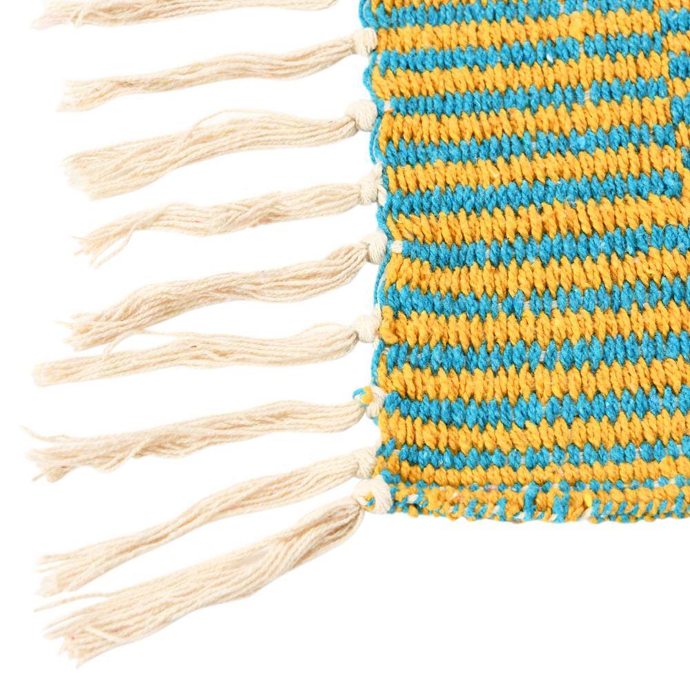 Multicolor Striped Recycled Cotton Blend Throw with Fringe