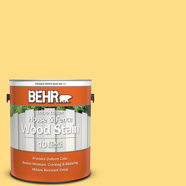 1 gal. #340B-5 Yellow Brick Road Solid Color House and Fence Exterior Wood Stain