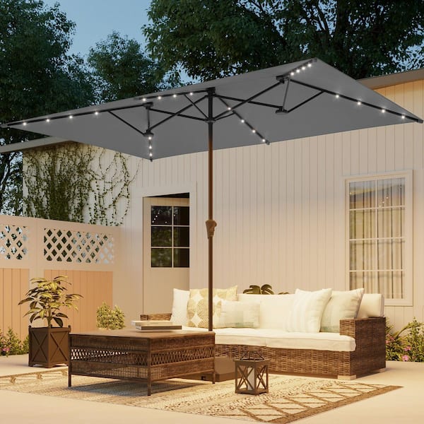 Sonkuki 10 ft. x 6.5 ft. Steel Solar-powered Double-Sided