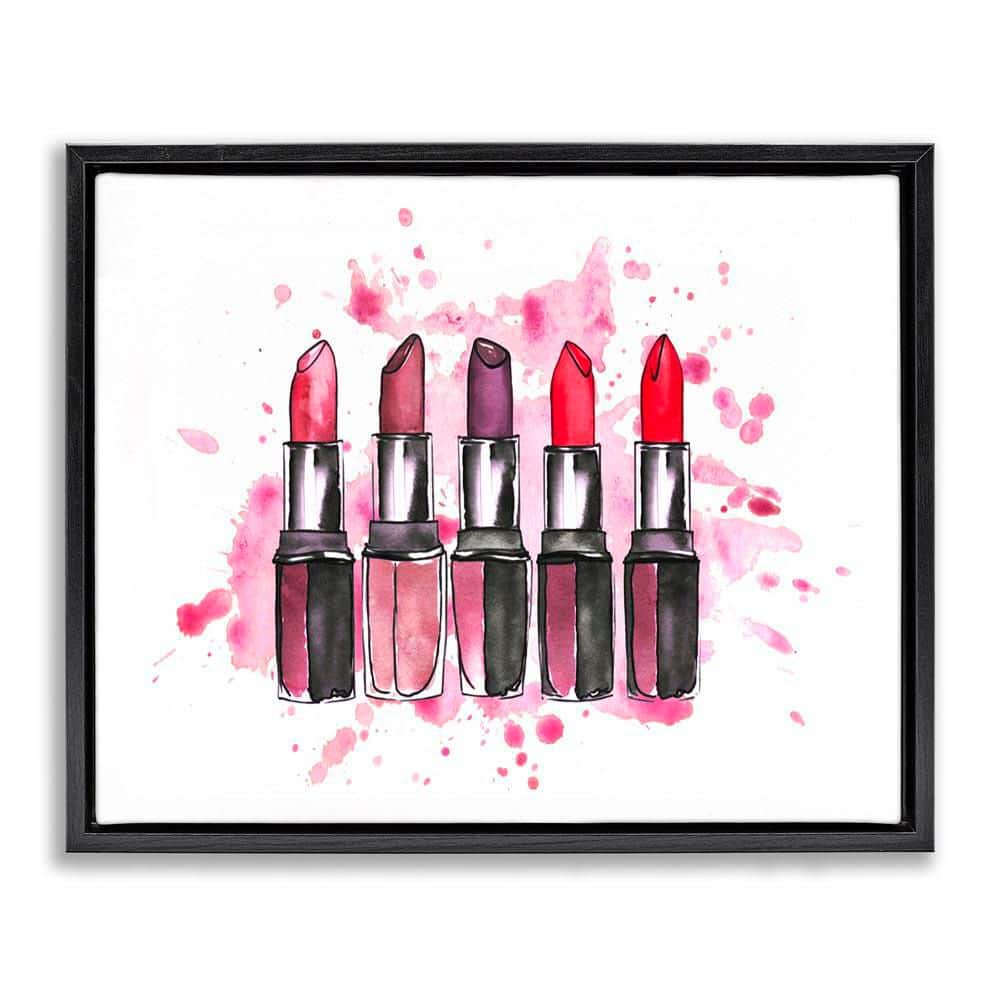 Modern Splatter Lipstick by Svetlana Aleynikova Black Floater Frame Abstract Graphic Art Print 17 in. x 21 in. price history on PriceWatchPro