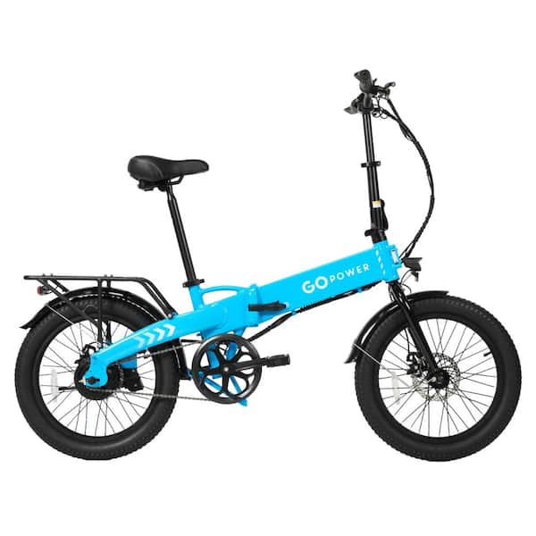 GoPowerBike GoVolt Folding Electric Bike : 20" : 500W : 20mph : 45+ Mile Range : Blue