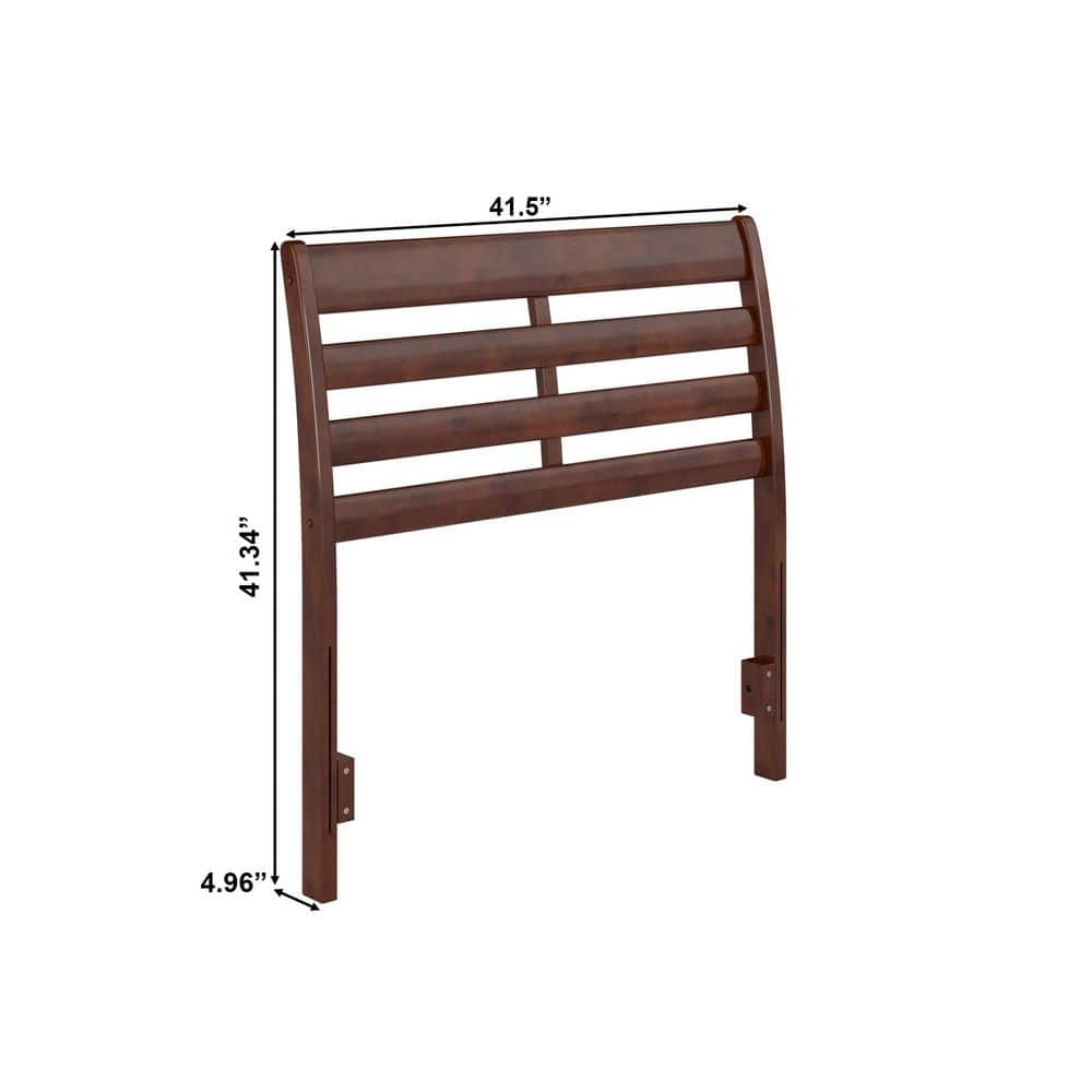 Savannah Twin Walnut Solid Wood Headboard with USB Charger
