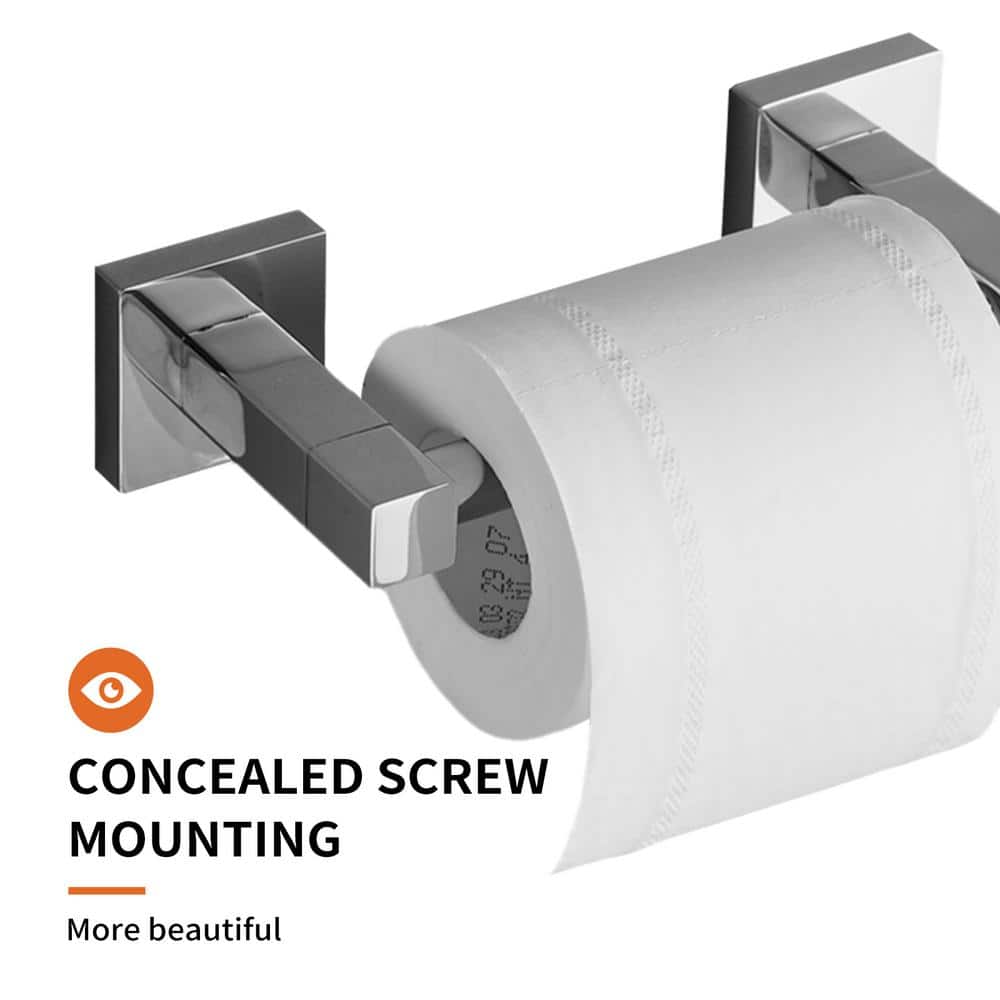 Polished Chrome Wall Mounted Double Post Toilet Paper Holder