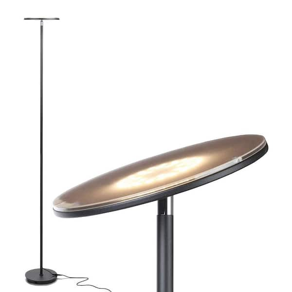 Brightech Sky 63 in. Black Torchiere LED Floor Lamp 1L-UODX-8DXJ