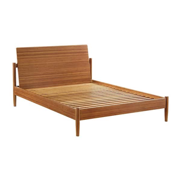 Unbranded Hatley Brown Copper Wood Frame King Platform Bed