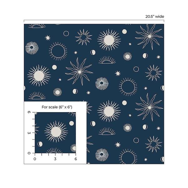 Elana Gabrielle Sun Phases Baltic Vinyl Peel and Stick Wallpaper Roll  (Covers 30.75 sq. ft.) 140121WR - The Home Depot