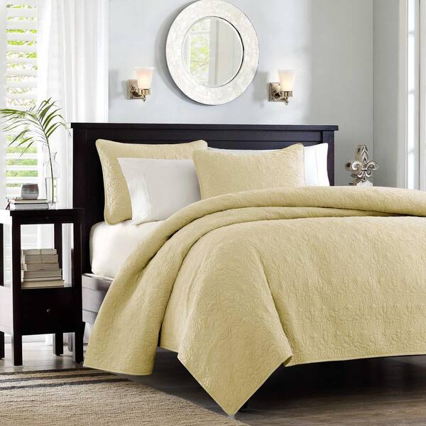 Madison Park Mansfield 3 Piece Yellow Full Queen Coverlet Set Mp13 364 Madison Park Mansfield 3 Piece Yellow, Yellow California King Bedspread