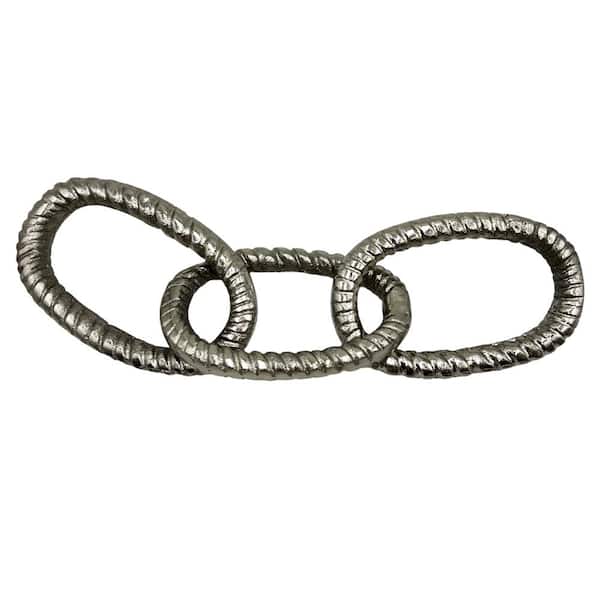 Twisted Series Silver 12 in. x 3 in. Chain Aluminum Metal Decorative Sculpture