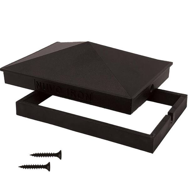 Aluminum Fence Post Caps 1.5x1.5 Inch - Black Post Caps (8 Pack) | Weatherproof Fence Post Covers | Protective Fence Post Finishing Caps