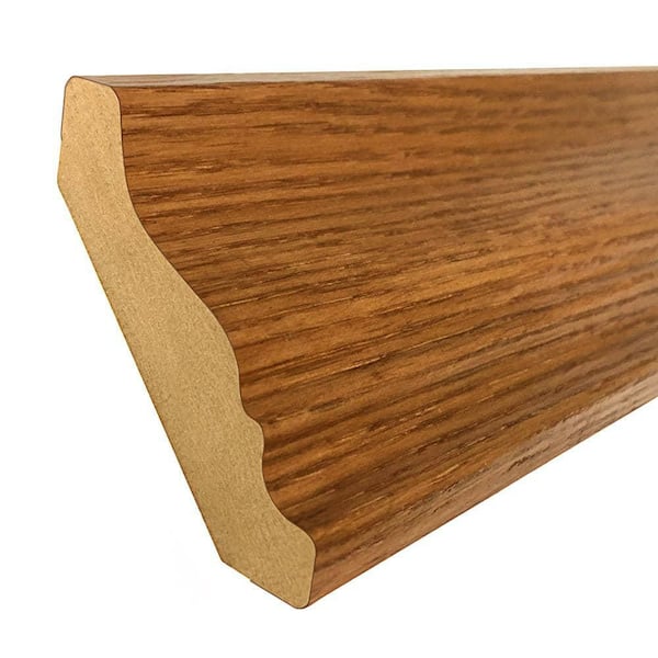 Hampton 91.5 in. W x 2.5 in. H x 0.5 in. D Kitchen Cabinet Traditional Crown Molding in Medium Oak