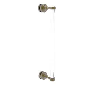 Pacific Grove Collection 18 Inch Single Side Shower Door Pull with Groovy Accents in Antique Brass