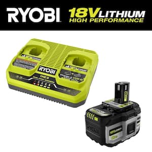 ONE+ 18V Dual-Port Simultaneous Charger with ONE+ 18V 8.0 Ah Lithium-Ion HIGH PERFORMANCE Battery