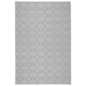 Sparta Silver 5 ft. x 8 ft. Casual Tuffted Solid Color Trellis Polypropylene Area Rug