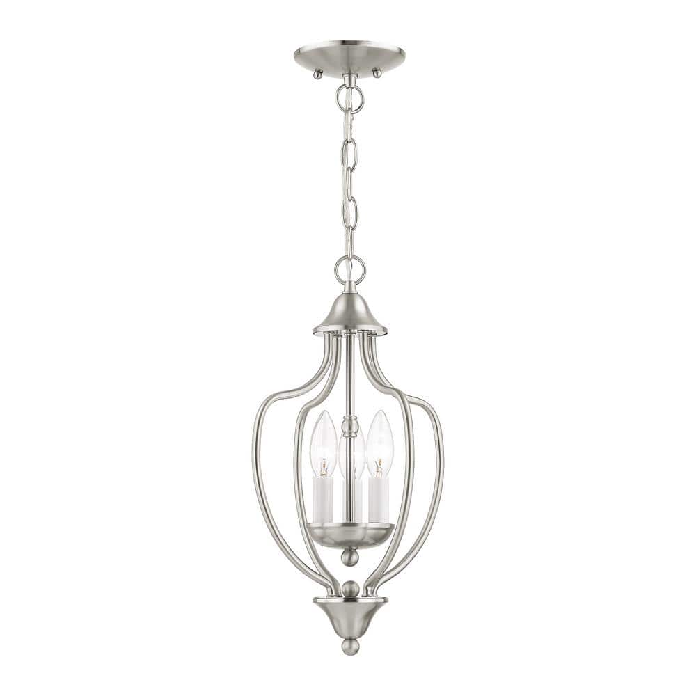 Mini 3-Light Brushed Nickel Pendant with Glass Shades