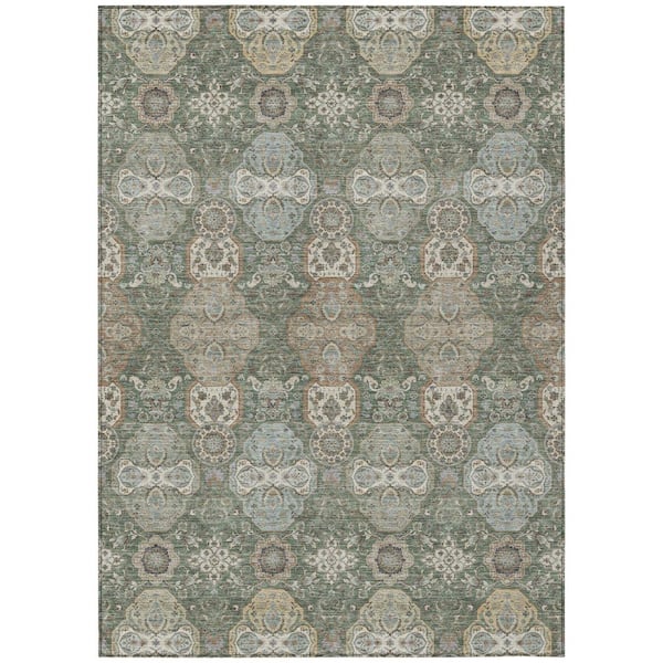 Chantille Machine Washable Indoor/Outdoor Abstract ACN2484 Basil 3 ft. x 5 ft. Area Rug