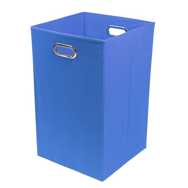 Modern Littles Bold Solid Blue Folding Laundry Basket