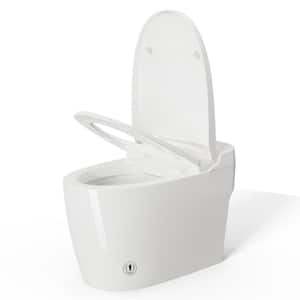 1-Piece 1.28 GPF Single Flush Elongated Tankless Smart Toilet in White, Auto Flush, Heated Seat, Night Light