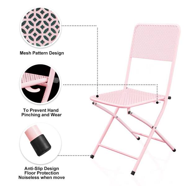 pink string bistro set