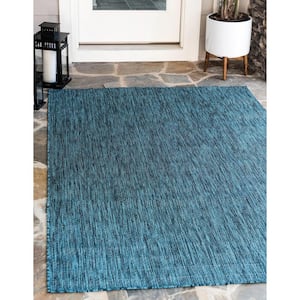 Outdoor Solid Teal 8' 0 x 11' 4 Area Rug