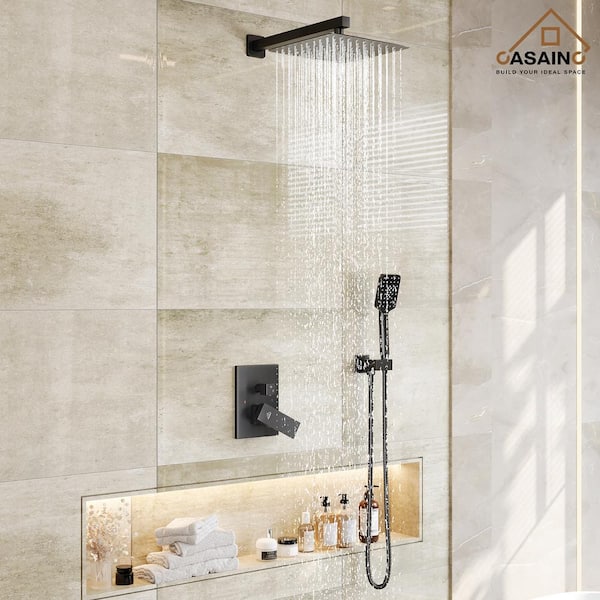 Reviews for CASAINC 4-Spray Pattern 12 in. Wall Mount Shower