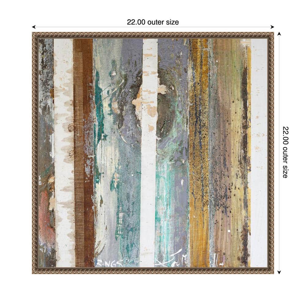 Textured Grain IV Abstract Canvas Wall Art with Bronze Frame