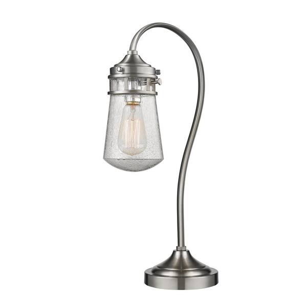 Cambridge Adjustable Desk Lamp in an Antique Brass Finish with Satin Nickel  Accents