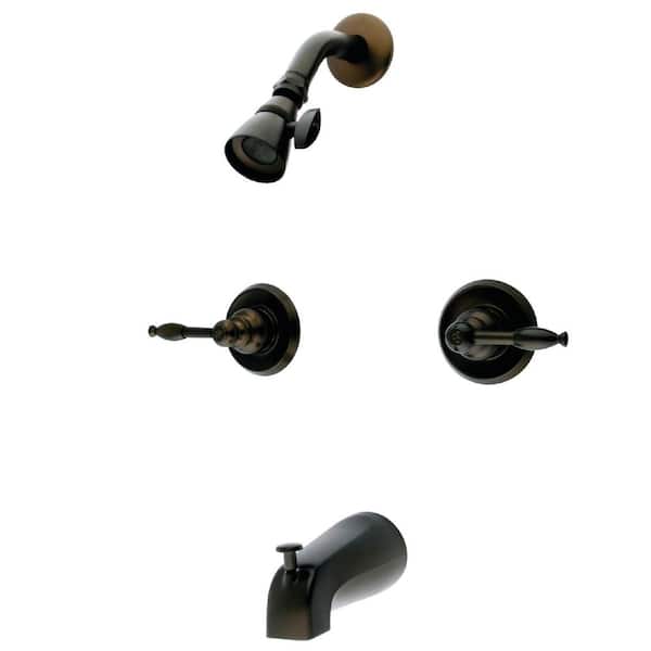 Kingston Brass 2-Handle 1-Spray Tub and Shower Faucet in Oil Rubbed Bronze (Valve Included)