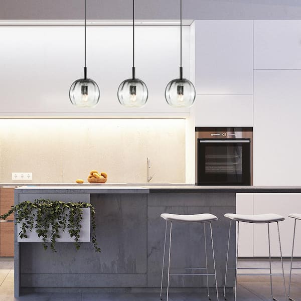 Ravello 1-Light Smokey Pendant Light with Ghass Shade