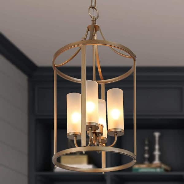 gold caged pendant light