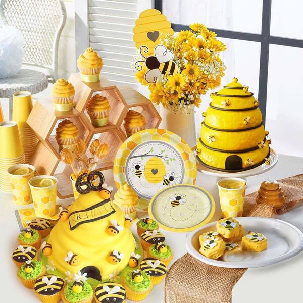 Honeycomb 6-Cup Silicone Cake Pan Nonstick Bakeware Food Grade Material for Bee Party Baby Shower Gender Reveal