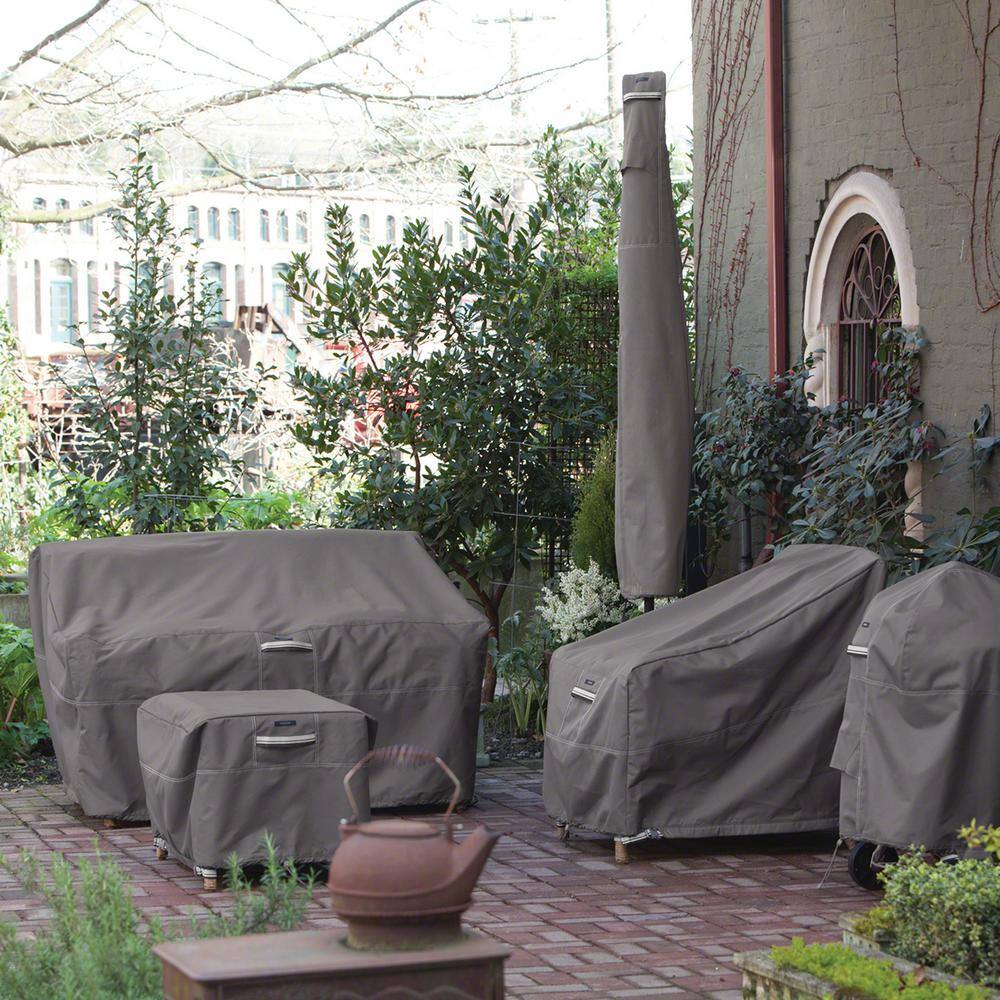 Espresso Polyester Outdoor Log Carrier with Cover