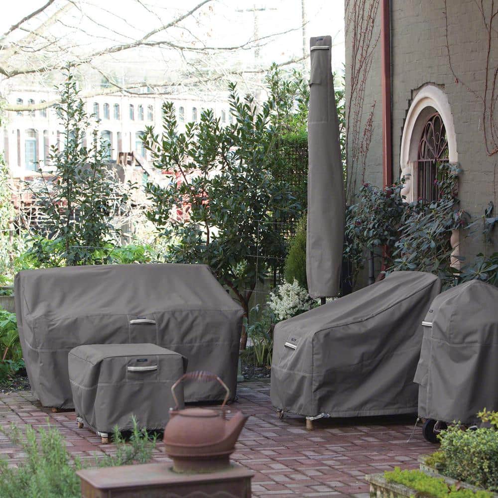 Medium Dark Taupe Water-Resistant Patio Loveseat Cover