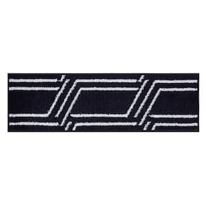 Plaza Collection Navy 9 in. x 28 in. Polypropylene Stair Tread Cover (Set of 15)