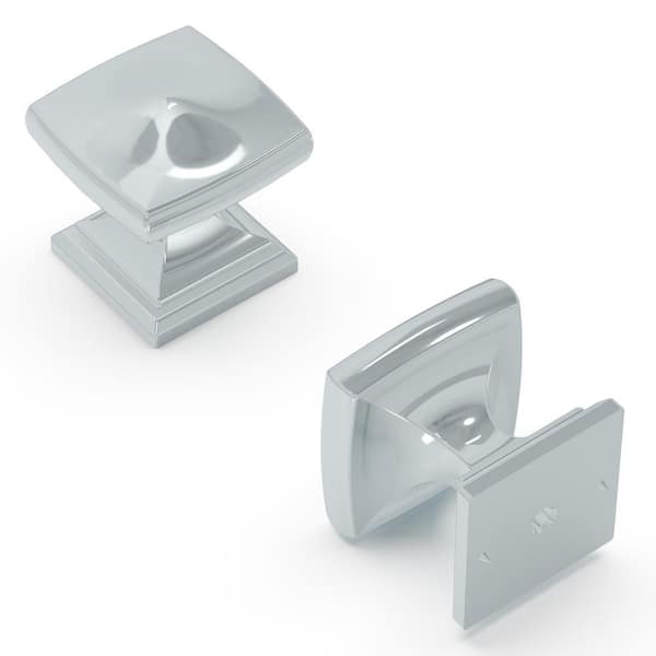 HICKORY HARDWARE Dover 1-1/4 in. Square Chrome Cabinet Knob (10-Pack)