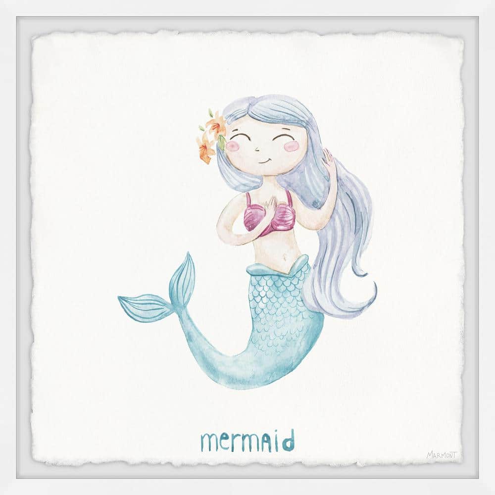 Dream Big Little Mermaid by Marmont Hill Framed Fantasy Art Print 32 in. x 