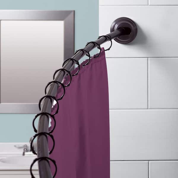 NeverRust 50 in. to 72 in. Aluminum Dual Mount Curved Shower Curtain Rod in Bronze