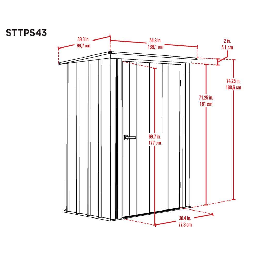 Green Steel 4 ft x 3 ft Garden Storage Shed Kit